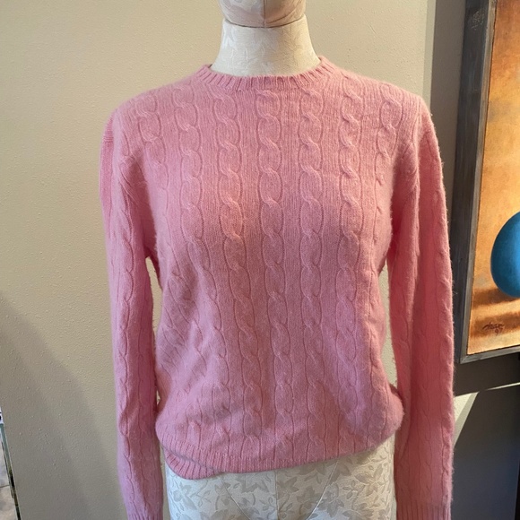 Polo by Ralph Lauren Sweaters | Light Pink Ralph Lauren Polo Cashmere Cable Knit Sweater Small | Color: Pink | Size: S | Fiveoaksx2's Closet